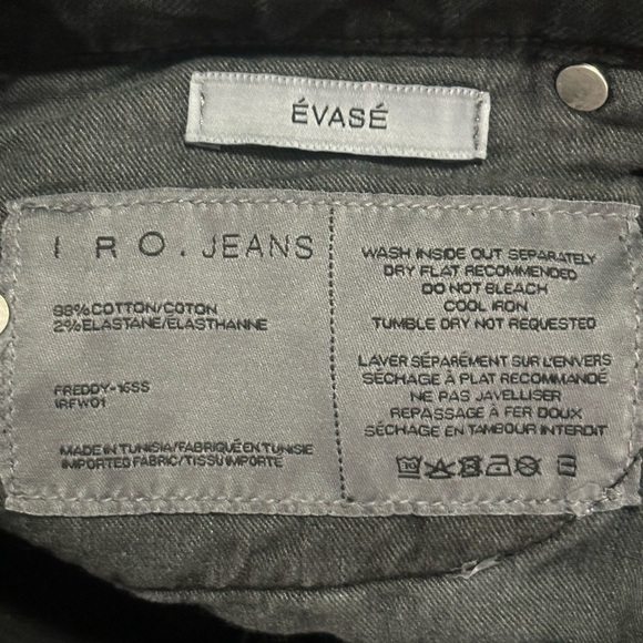 IRO EVASE Freddy Black Flare  Jeans Low Rise size 24 - Picture 9 of 11